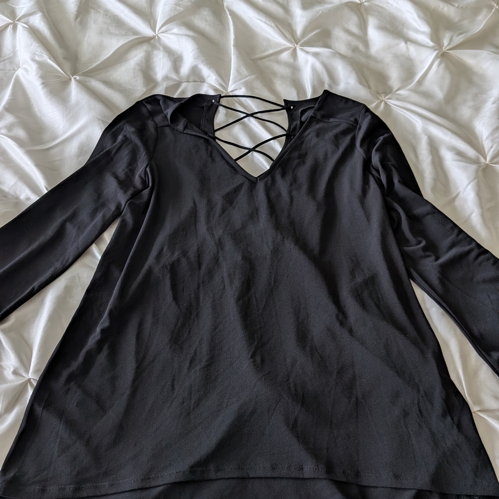 Express Black Crisscross Blouse